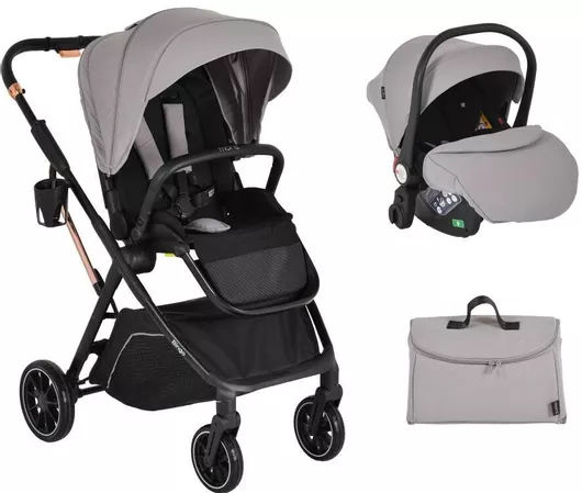 Καρότσι Μωρού Moni Bingo Ρυθμιζόμενο 2 σε 1 Kατάλληλο για Nεογέννητο Steel