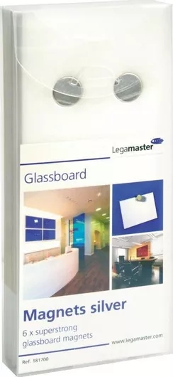 Μαγνήτες Legamaster Ασημί Για Glassboard 6 Τμχ LE-181700