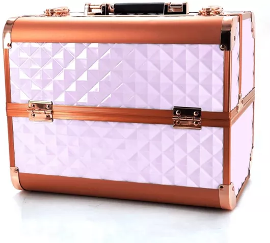 Βαλιτσάκι Αισθητικής My Home Luxury Μεταλλικό Λευκό Υ31xΠ20.5xΒ25cm