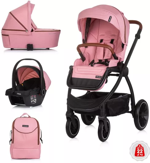 Καρότσι Μωρού Chipolino Prestige Ρυθμιζόμενο 3 σε 1 Kατάλληλο για Nεογέννητο Marshmallow