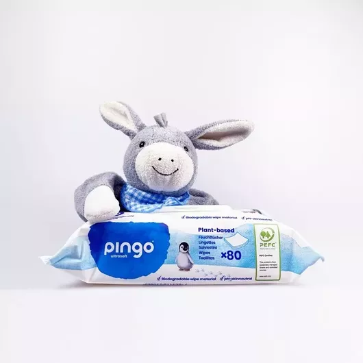 Μωρομάντηλα Pingo Wet Wipes Χωρίς Άρωμα - Οργανικά - Υποαλλεργικά 80τμχ 1+1 Δώρο