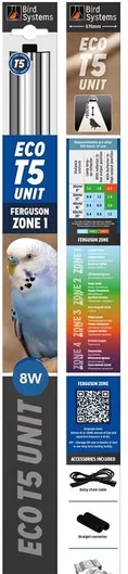 T5 Λαμπτήρας Πτηνών Reptile Systems Bird Lamp Zone 1 UVI 2.4% 300mm 8W