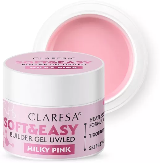 Gel Claresa Soft & Easy Builder Νυχιών Milky Pink 45gr