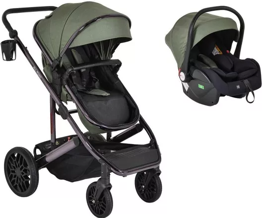 Καρότσι Μωρού All Road Ρυθμιζόμενο 2 σε 1 Kατάλληλο για Nεογέννητο Green 13.6kg