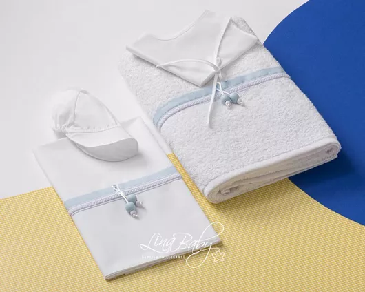 Σετ Βαπτιστικά Λαδόπανα Lina Baby LB-1556-25 Λευκό