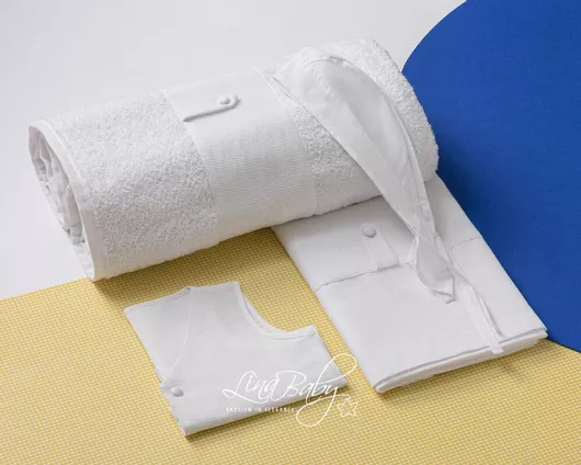 Σετ Βαπτιστικά Λαδόπανα Lina Baby LB-1562-25 Λευκό