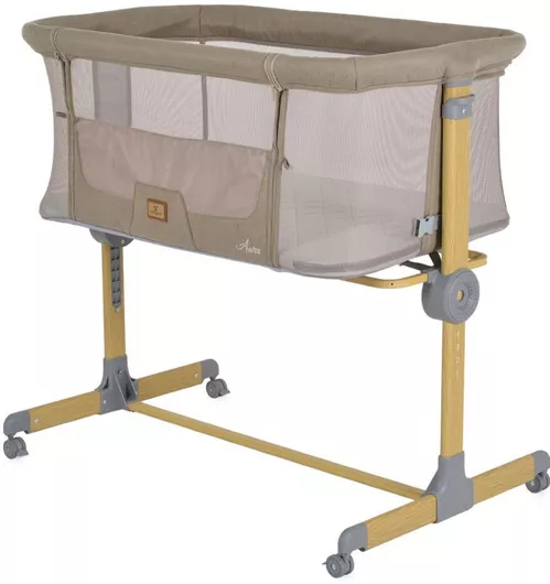 Λίκνο Cangaroo Aura με Πλαϊνό Άνοιγμα & Ρόδες Μπεζ