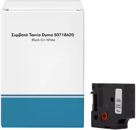 Συμβατή Ταινία Ετικετογράφου για Dymo Rhino Vinyl 18445 S0718620 Μαύρο