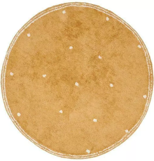 Παιδικό Χαλί Little Dutch Βαμβακερό Στρογγυλό  110cm Dot Pure Ochre