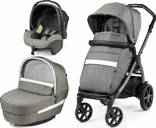 Καρότσι Μωρού Peg Perego New Book Modular SL Ρυθμιζόμενο 3 σε 1 Kατάλληλο για Nεογέννητο City Grey 12.3kg