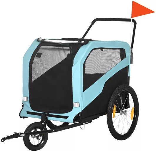 Pawhut Τρέιλερ Ποδηλάτου για Μεταφορά Σκύλου έως 30kg Μπλε