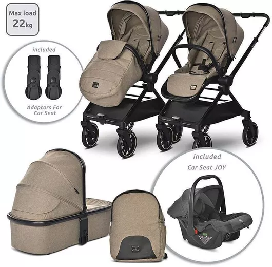 Καρότσι Μωρού Lorelli Reya Ρυθμιζόμενο 3 σε 1 Kατάλληλο για Nεογέννητο Brown