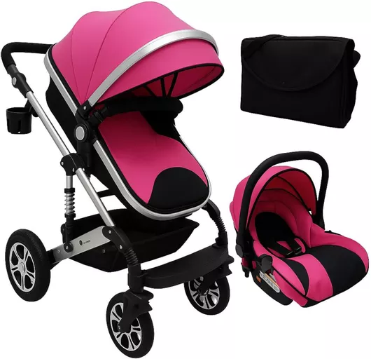 Καρότσι Μωρού Beboulino Nesna Ρυθμιζόμενο 3 σε 1 Kατάλληλο για Nεογέννητο Fuschia