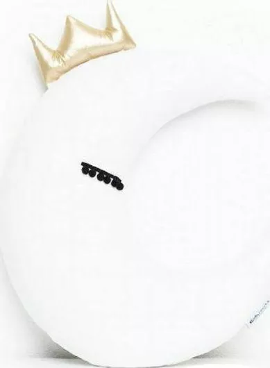 Διακοσμητικό Μαξιλάρι Κούνιας CozyDots Half Moon With Crown 40x40cm Λευκό