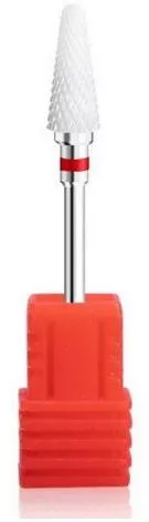 Φρέζα Τροχού Νυχιών Α1 Κεραμική με Σχήμα Κώνου Κόκκινο