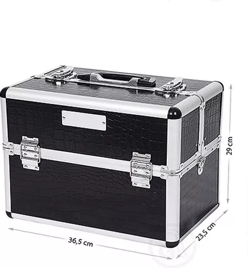Βαλιτσάκι Αισθητικής Traser 1066R Μεταλλικό Μαύρο Croc Υ28.5xΠ36.5xΒ23.5cm