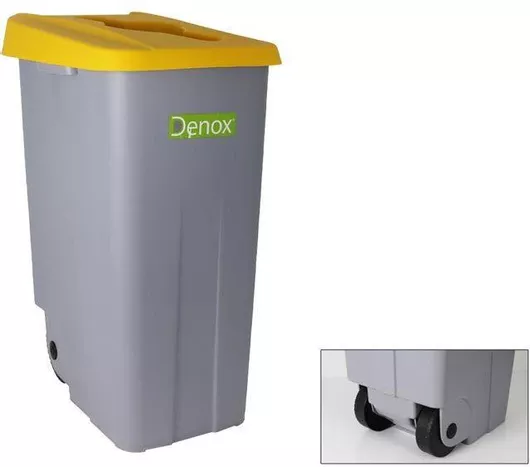Κάδος Ανακύκλωσης Denox Πλαστικός Τροχήλατος 110lt Κίτρινος