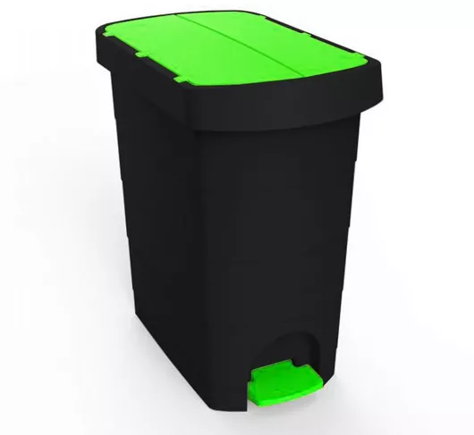 Κάδος Απορριμμάτων Πλαστικός με Πεντάλ 9lt Μαύρο/Κόκκινο