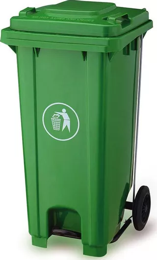 Vesta Πλαστικός Κάδος Απορριμμάτων Τροχήλατος με Πεντάλ 80lt Πράσινο