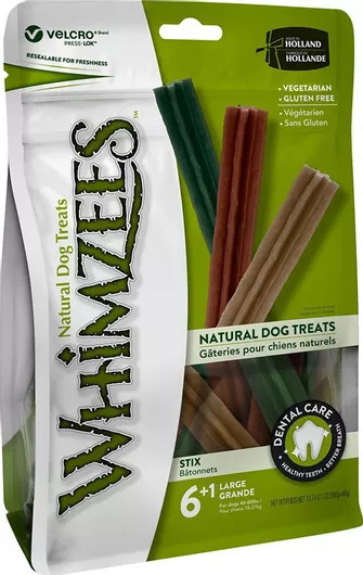 Whimzees Natural Dog Treats Dental Care for Large Breeds 7 Sticks