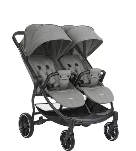 Kikka Boo Happy 2 Καρότσι Μωρού για Δίδυμα Κατάλληλο για Νεογέννητο Light Grey 11.5kg