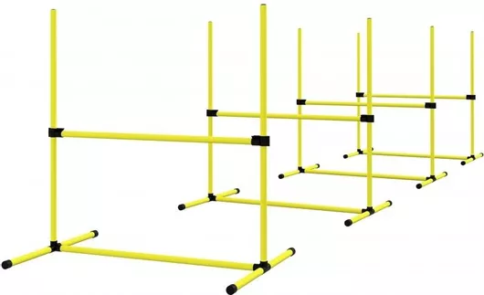 Pawhut Σετ Ευκινησίας για Σκύλους με Εμπόδια, Ράβδους Σλάλομ & Εδάφους, Τσάντα Μεταφοράς, Ανθεκτικό, Κίτρινο