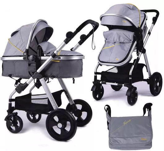 Terra 2 in 1 Ρυθμιζόμενο Καρότσι Μωρού 2 σε 1 Γκρι