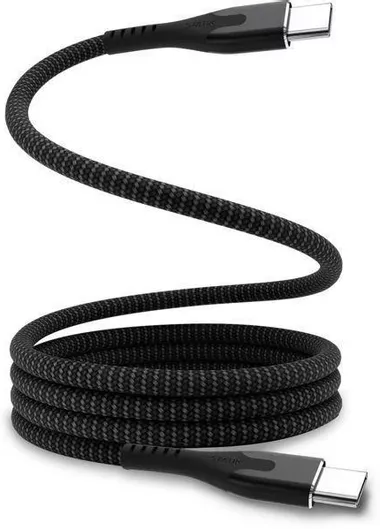 Statik Magnetic / Braided / Retractable USB 2.0 Cable USB-C male - USB-C Μαύρο 2m (PUP-0550-6FT-CC)