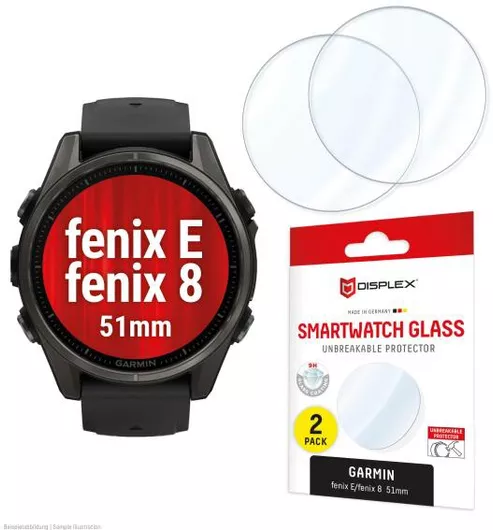 Displex Smartglass Garmin Watch Fenix E/8 51mm 2pack