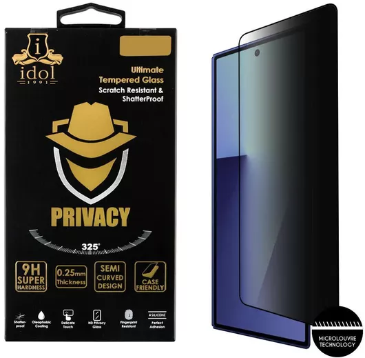 Idol 1991 0.25mm Full Glue Privacy Full Face Tempered Glass Μαύρο (Samsung Z Fold 7 5G)