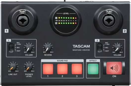 Tascam Εξωτερική Επαγγελματική Κάρτα Ήχου MiNiStudio Creator US-42 Συνδεσιμότητα USB Black
