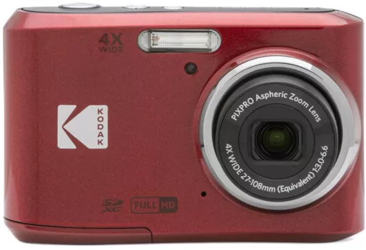 Kodak PIXPRO FZ45 Friendly Compact Φωτογραφική Μηχανή 16MP Οπτικού Ζουμ 4x με Οθόνη 2.7" Κόκκινο