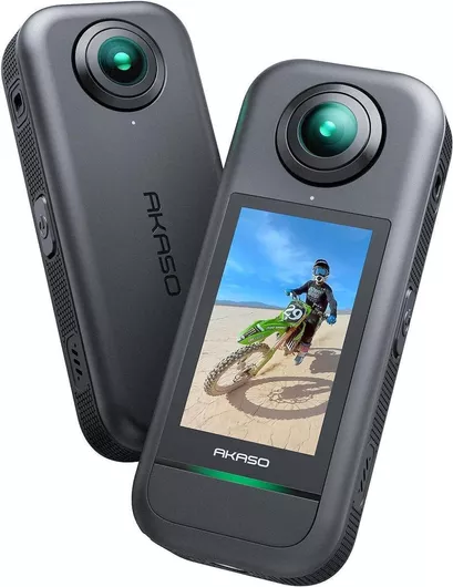 Akaso 360 Action Camera 5K Λήψης 360° Standard Combo με Οθόνη Αφής 2.29" & Wi-Fi Μαυρό