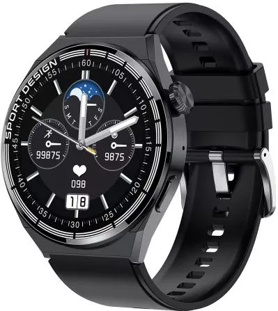 Hdt 3 Max 1.6 Inch Silicone Band Ip67 Waterproof Smart Watch Support Bluetooth Call Nfc Black