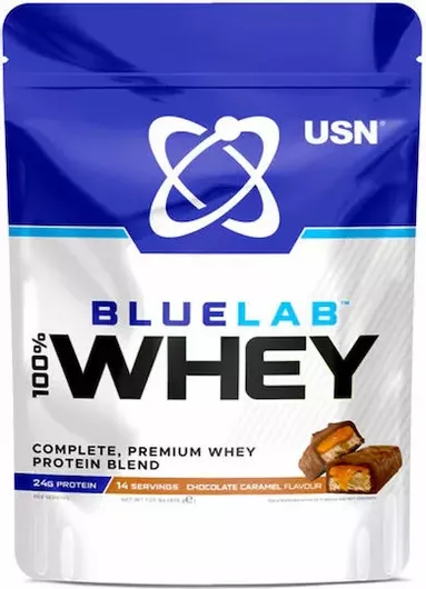 USN BlueLab 100% Whey Premium Πρωτεΐνη Ορού Γάλακτος με Γεύση Καραμέλα Σοκολάτα 476gr