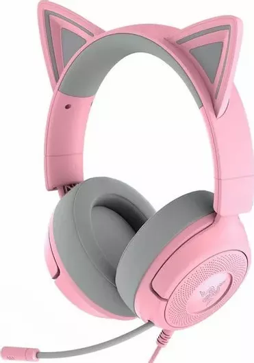 Razer Kraken Kitty V3 X Over Ear Gaming Headset με Σύνδεση 3.5mm Quartz for Nintendo Switch / Nintendo Switch 2 / PC / PS5 / XBOX Ροζ