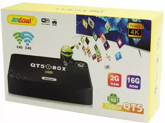 Andowl QT5 TV Box 4K Μαύρο