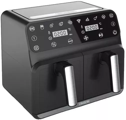 Air Fryer με Διπλό Αποσπώμενο Κάδο 8lt Μαύρο