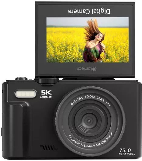 LAM980756 Action Camera 5K με Οθόνη Αφής 3" & Wi-Fi Μαυρό