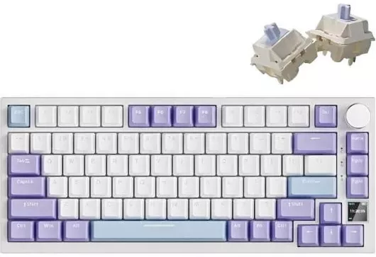 Ajazz AK820 Pro Hot-Swap Ασύρματο Gaming Μηχανικό Πληκτρολόγιο 75% με Ajazz Gift διακόπτες & RGB φωτισμό Αγγλικό US Μοβ