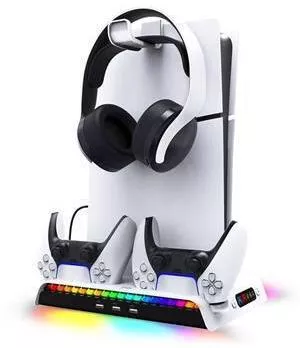 iPega P5s006 Βάση Φόρτισης για 2 χειριστήρια PS5 με φωτισμό LED Λευκό