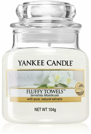 Yankee Candle Αρωματικό Κερί σε Βάζο με Άρωμα Fluffy Towels Λευκό 104gr