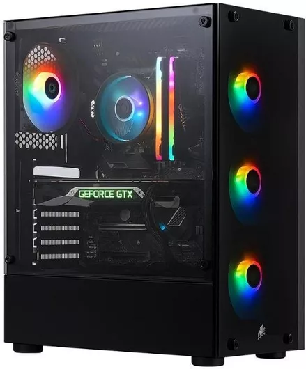Vengeance Nightwrath-V5 Gaming Desktop PC Ryzen 5-5500/16GB DDR4/512GB SSD/Radeon RX 6400/No OS