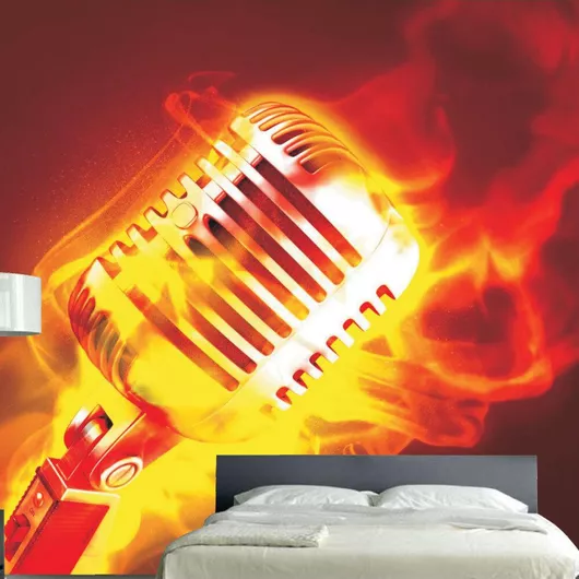 Αυτοκόλλητη Ταπετσαρία Φλογισμένο Μικρόφωνο 500cm