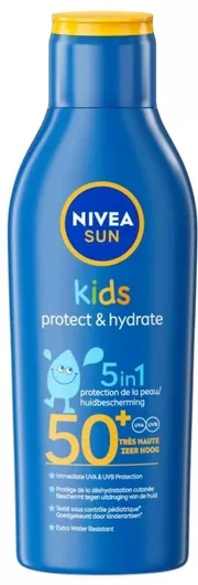 Nivea Sun Kids Protect & Ηydrate 5 in 1 SPF50+ Αδιάβροχο Παιδικό Αντηλιακό Γαλάκτωμα για Πρόσωπο & Σώμα 200ml