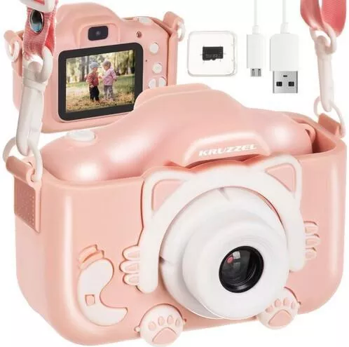 Kruzzel AC22296 Compact Φωτογραφική Μηχανή 3MP με Οθόνη 2" & Ανάλυση Video Full HD (1080p) Ροζ