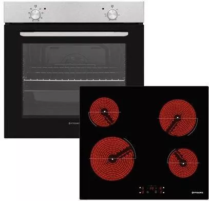 Pyramis Φούρνος άνω Πάγκου 78lt με Κεραμικές Εστίες Π59.5cm Inox