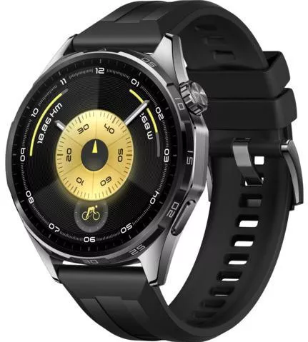 Huawei Watch GT 6 Stainless Steel 46mm Αδιάβροχο με Παλμογράφο Μαύρο