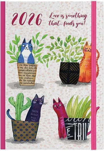 Λιναρδάτος Ημερήσια Ατζέντα 62052 2026 Cats B 12x17cm