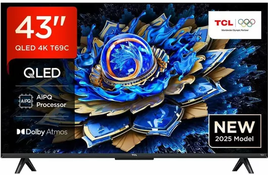 TCL Smart Τηλεόραση 43" 4K UHD QLED T69C HDR 2025 43T69C